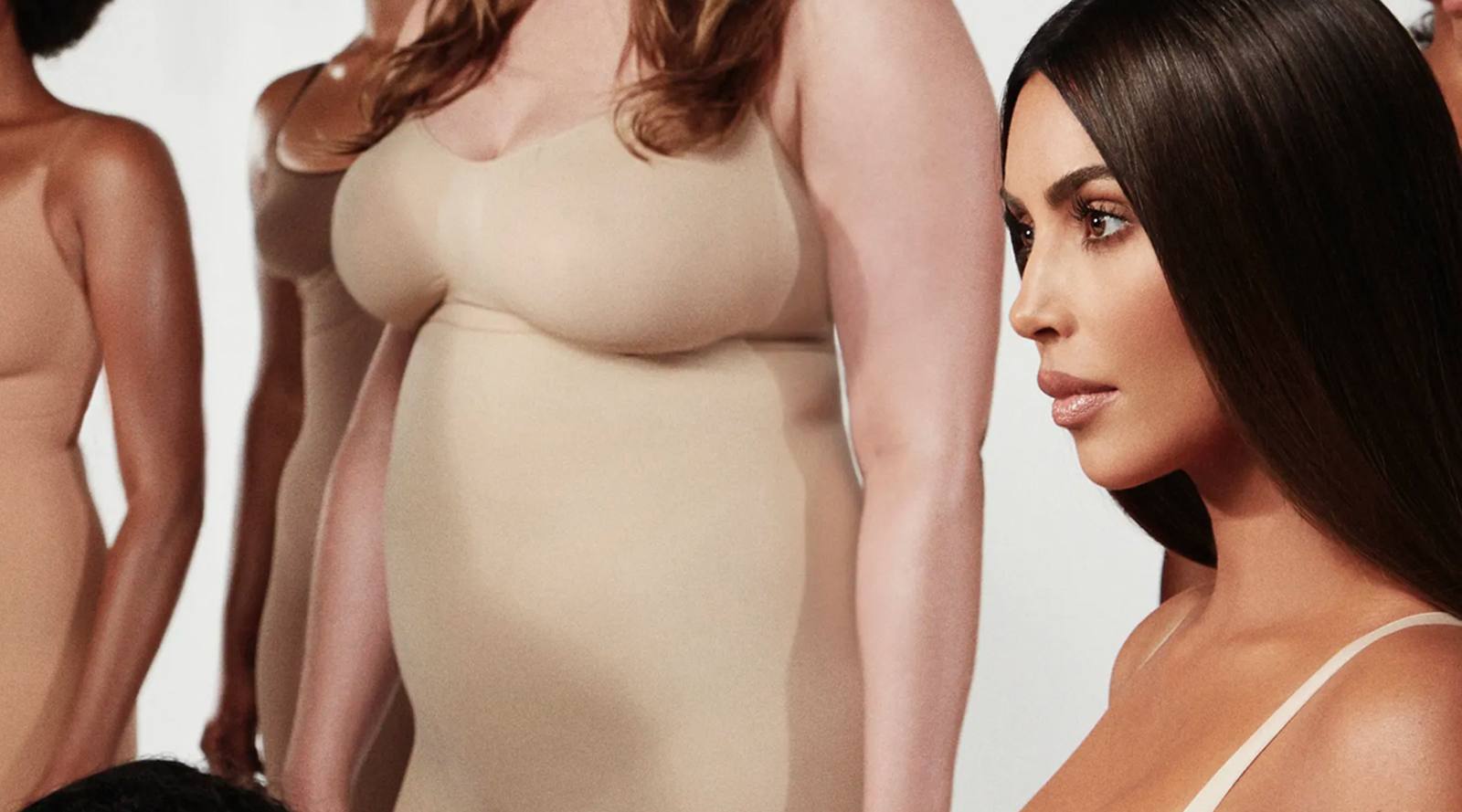 SKIMS campaign featuring models in neutral-toned shapewear